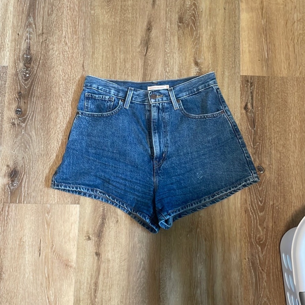Levi's High Waist Denim Shorts in Blue